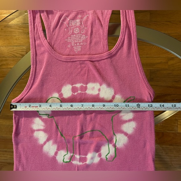 VS PINK ~ Pink Tank w/ Dog & White Tie-Dye - Picture 10 of 11